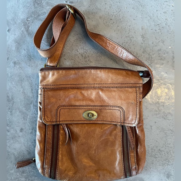 Fossil leather cross body bag - Picture 1 of 4